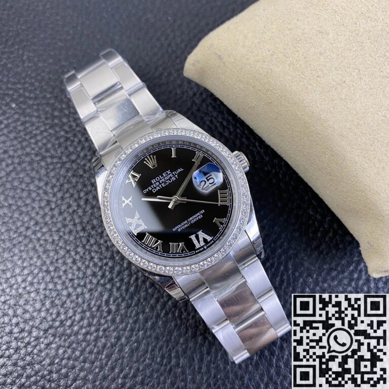 EW Factory Replicas Rolex Datejust M126284RBR Black Dial