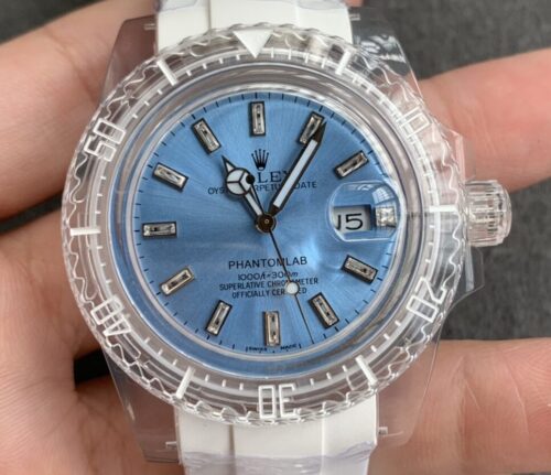 CH Custom Acrylic Clear Rolex Submariner Ice Blue Dial