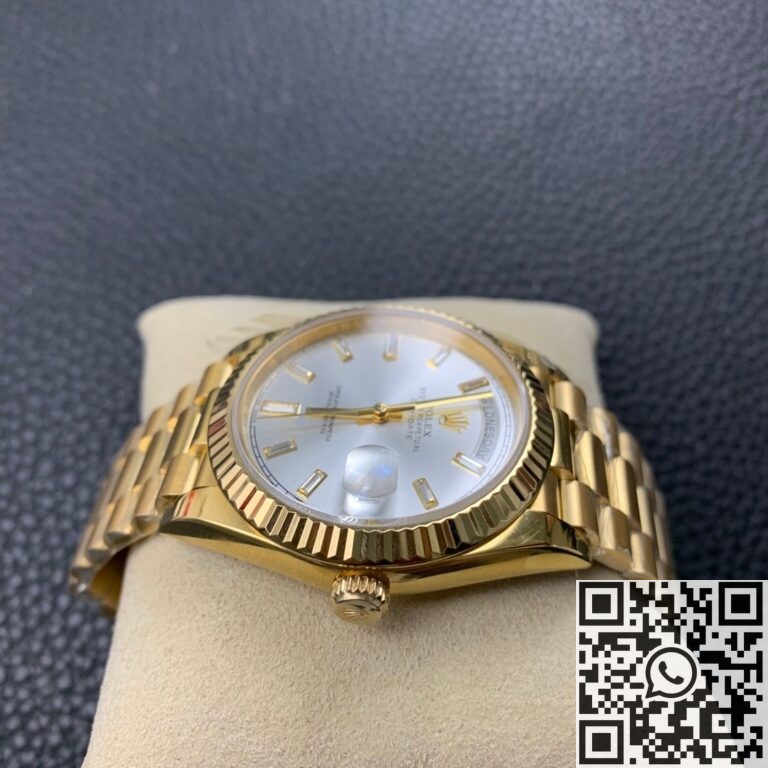 EW Factory Fake Rolex Day Date M228235 Silver Gray Dial Gold Watch