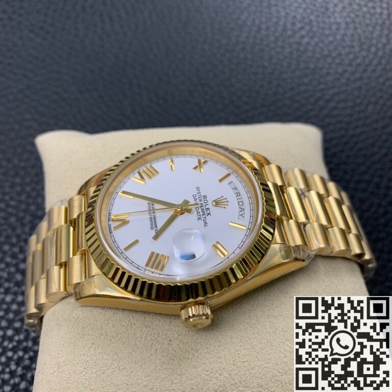 EW Factory Fake Rolex Day Date M228238-0042 White Dial Gold Watch