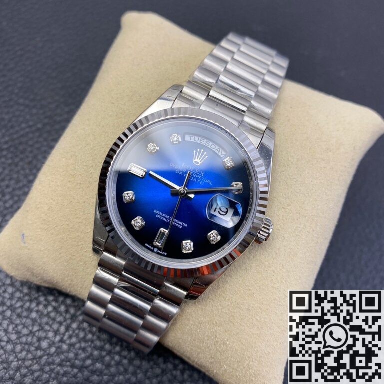 EW Factory Fake Rolex Day Date M128239-0023 Gradient Blue Dial