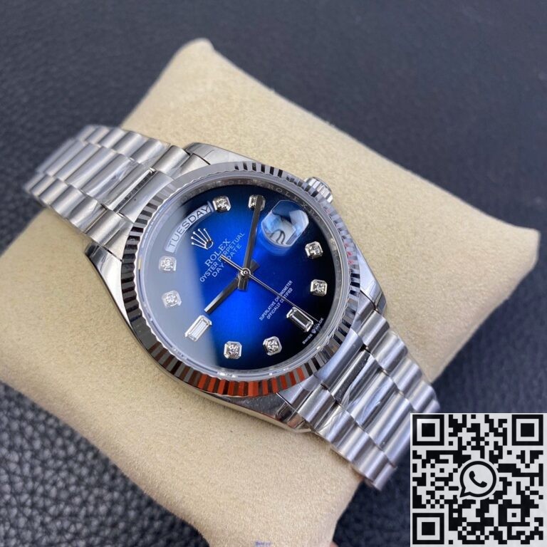 EW Factory Fake Rolex Day Date M128239-0023 Gradient Blue Dial