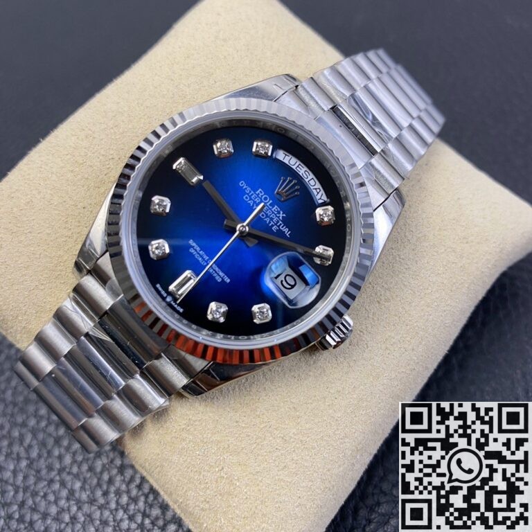 EW Factory Fake Rolex Day Date M128239-0023 Gradient Blue Dial