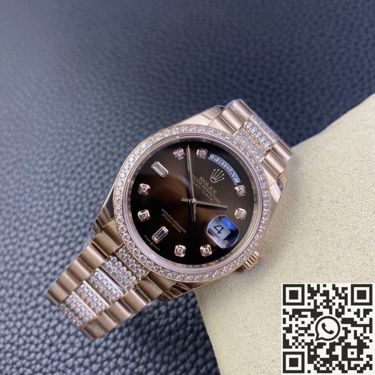 EW Factory Replica Rolex Day Date M218345RBR-0041 Rose Gold Watches