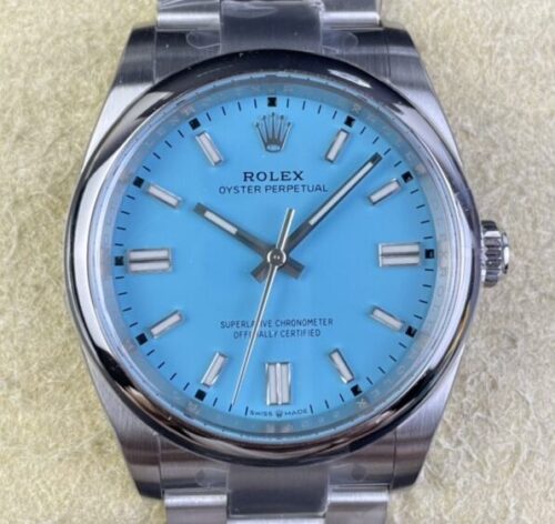 Clean Factory Fake Rolex Oyster Perpetual M126000-0006 Tiffany Blue Dial Watches