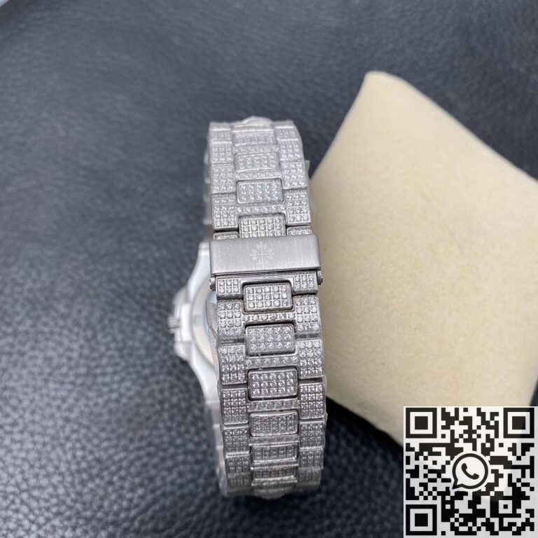 R8 Factory Fake Patek Philippe Nautilus 5711 Full Diamond Watch