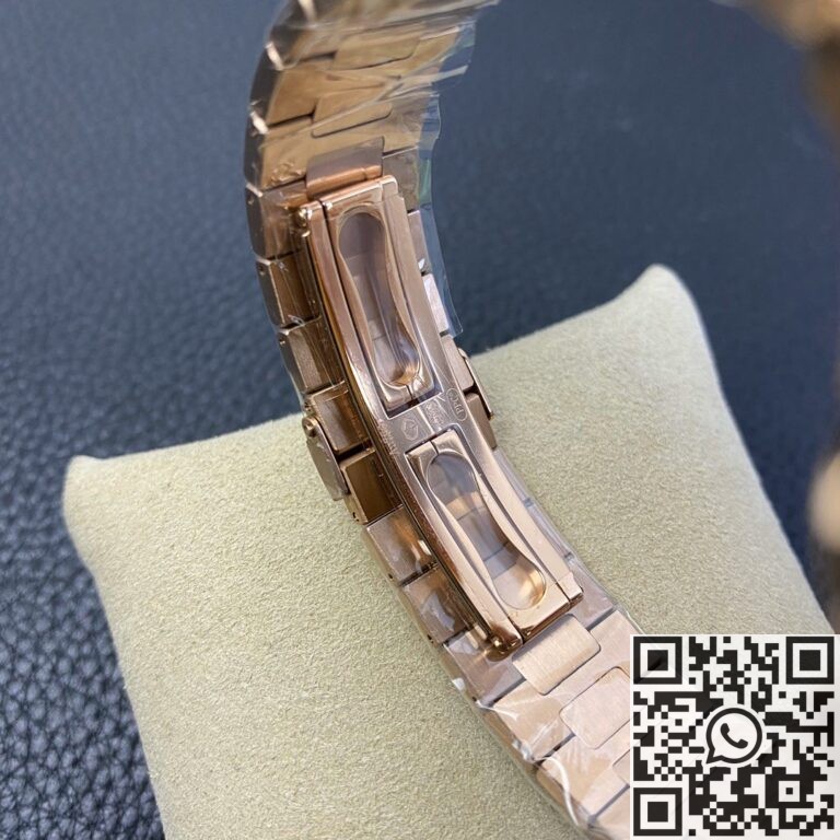 PPF Factory Fake Patek Philippe Nautilus 5711R White Dial Rose Gold Watches