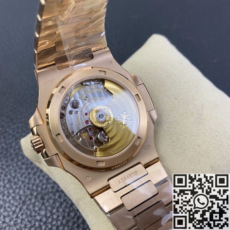 PPF Factory Fake Patek Philippe Nautilus 5711R White Dial Rose Gold Watches