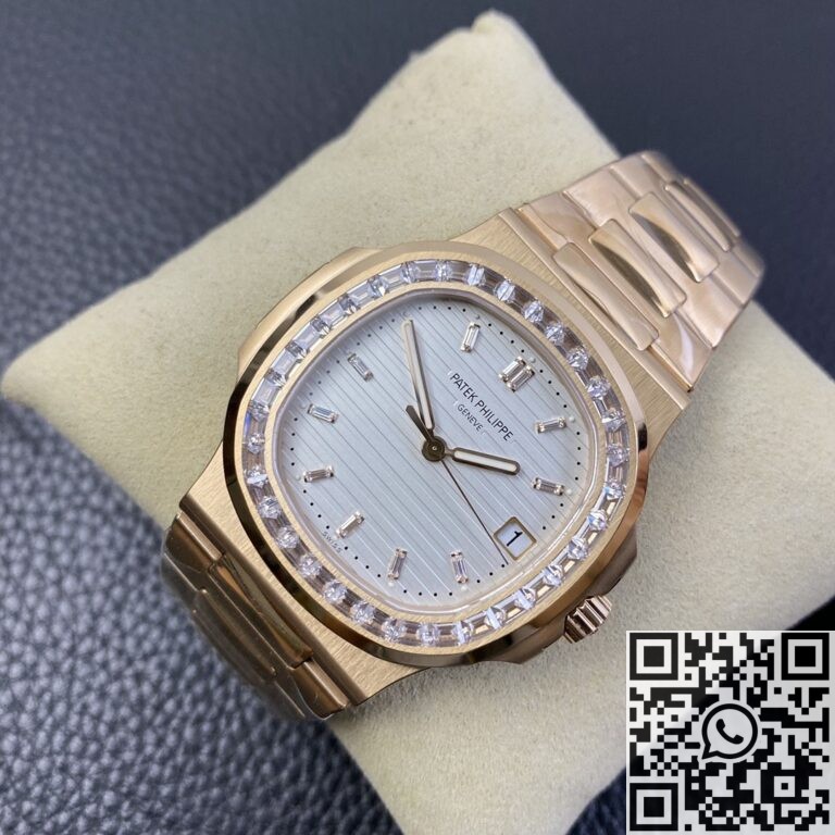 PPF Factory Replica Patek Philippe Nautilus 5711 Rose Gold Watches Diamond Bezel