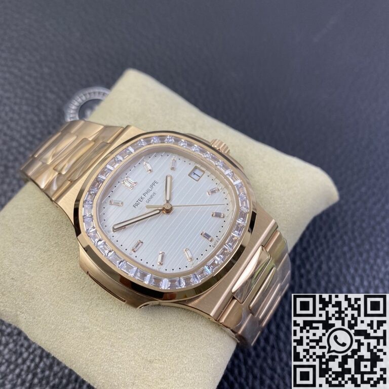 PPF Factory Replica Patek Philippe Nautilus 5711 Rose Gold Watches Diamond Bezel