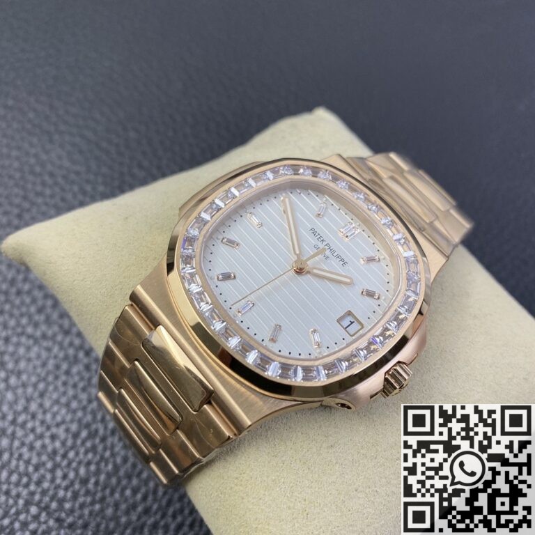 PPF Factory Replica Patek Philippe Nautilus 5711 Rose Gold Watches Diamond Bezel