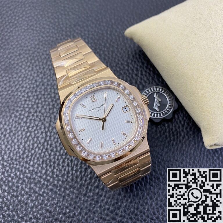 PPF Factory Replica Patek Philippe Nautilus 5711 Rose Gold Watches Diamond Bezel