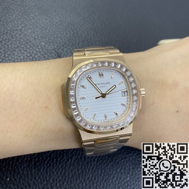 PPF Factory Replica Patek Philippe Nautilus 5711 Rose Gold Watches Diamond Bezel