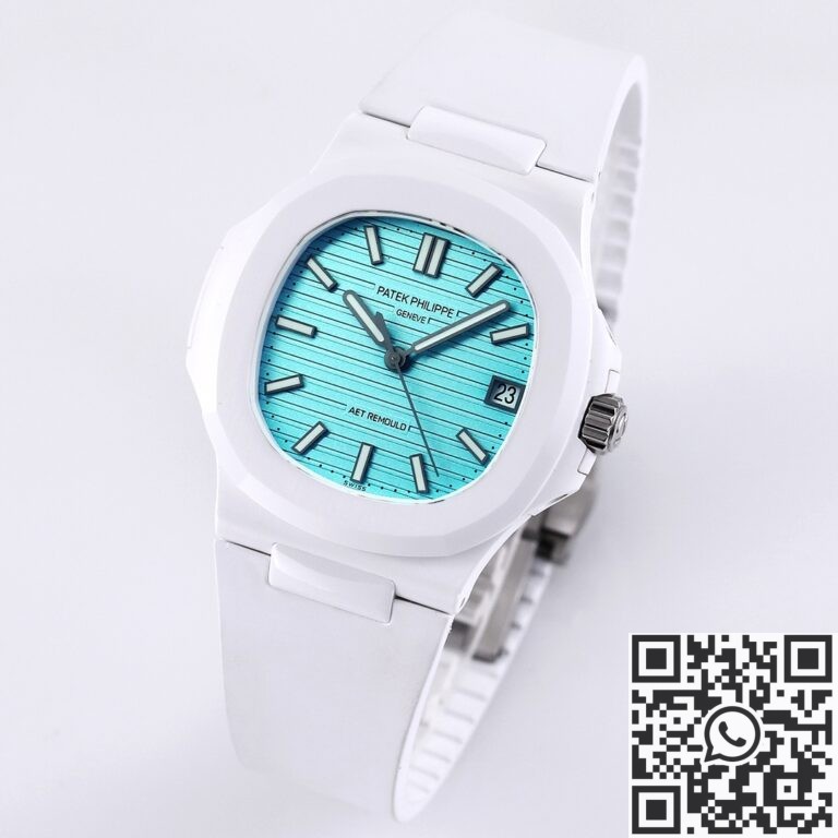 AET Custom Patek Philippe Nautilus Tiffany Blue Dial White Ceramic