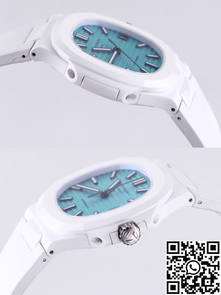 AET Custom Patek Philippe Nautilus Tiffany Blue Dial White Ceramic