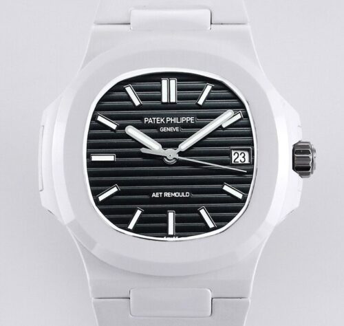 AET Custom Patek Philippe Nautilus Black Dial White Ceramic