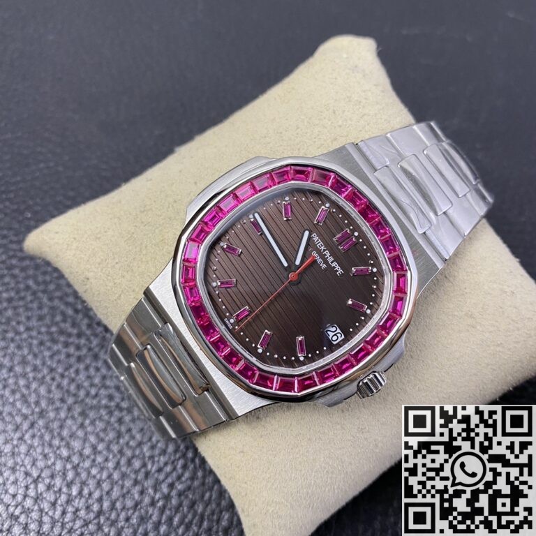 PPF Custom Patek Philippe Nautilus 5711 Red Diamond Gemstone Watch