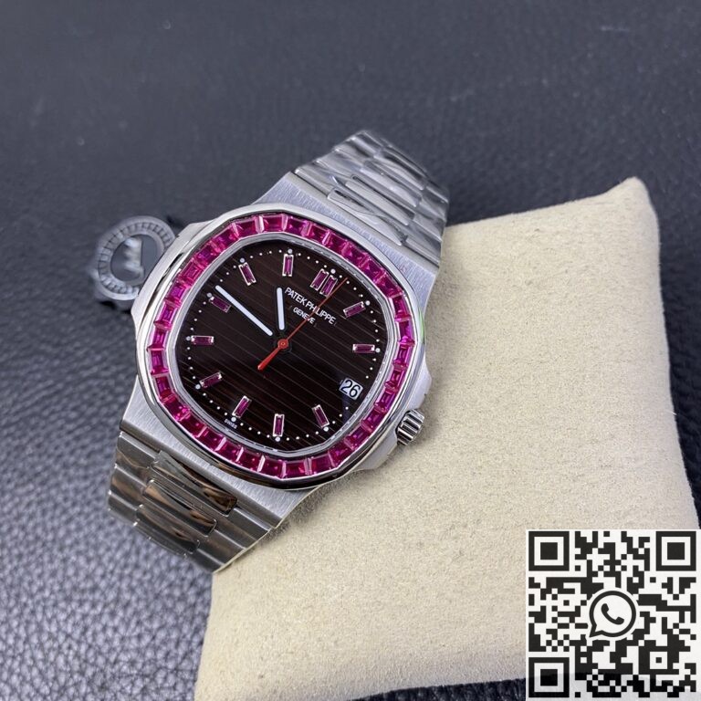 PPF Custom Patek Philippe Nautilus 5711 Red Diamond Gemstone Watch