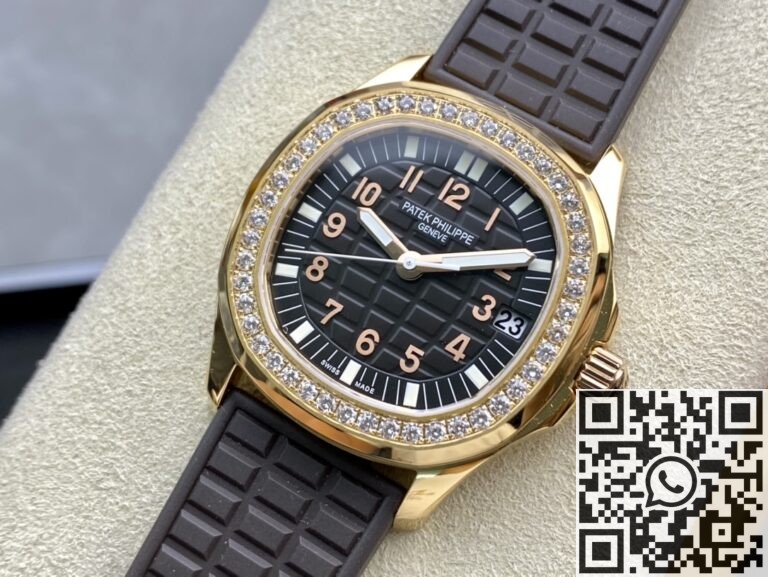 PPF Factory Replica Patek Philippe Aquanaut 5068R-001 Women's Rose Gold Diamond Watch