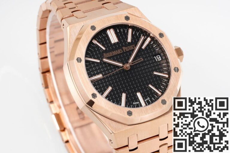 APS Factory Fake Audemars Piguet Royal Oak 15510OR.OO.1320OR.04 Rose Gold Black Dial Watch