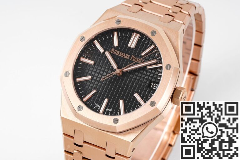 APS Factory Fake Audemars Piguet Royal Oak 15510OR.OO.1320OR.04 Rose Gold Black Dial Watch