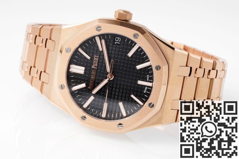 APS Factory Fake Audemars Piguet Royal Oak 15510OR.OO.1320OR.04 Rose Gold Black Dial Watch