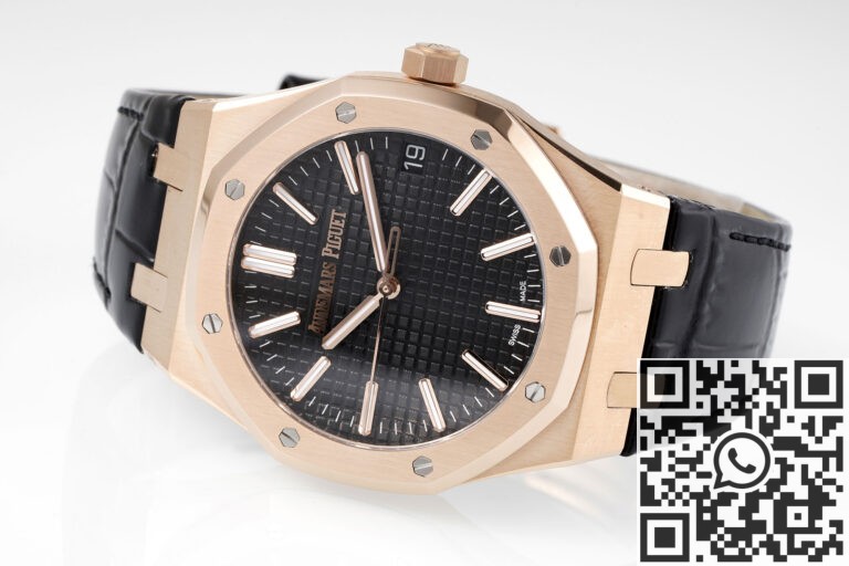 APS Factory Replica Audemars Piguet Royal Oak 15510OR.OO.D002CR.02 Rose Gold Black Dial Watch