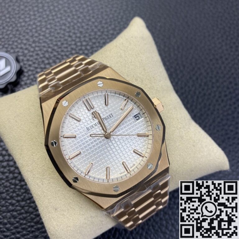 ZF Factory Replica Audemars Piguet Royal Oak 15500 Rose Gold White Dial Watch