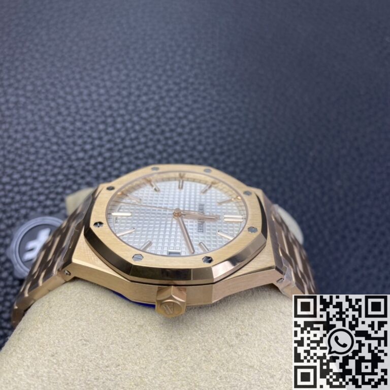 ZF Factory Replica Audemars Piguet Royal Oak 15500 Rose Gold White Dial Watch