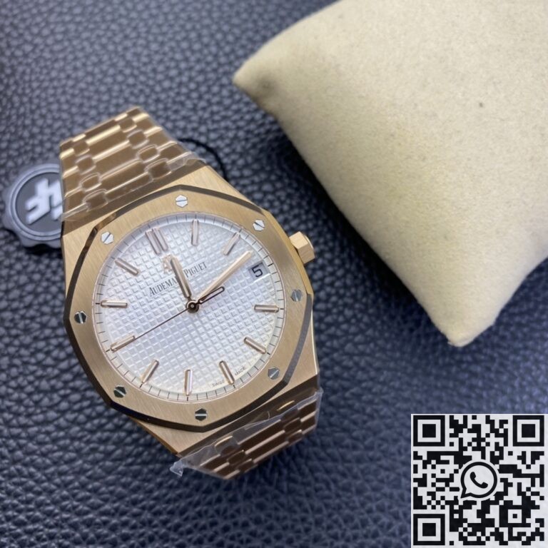 ZF Factory Replica Audemars Piguet Royal Oak 15500 Rose Gold White Dial Watch