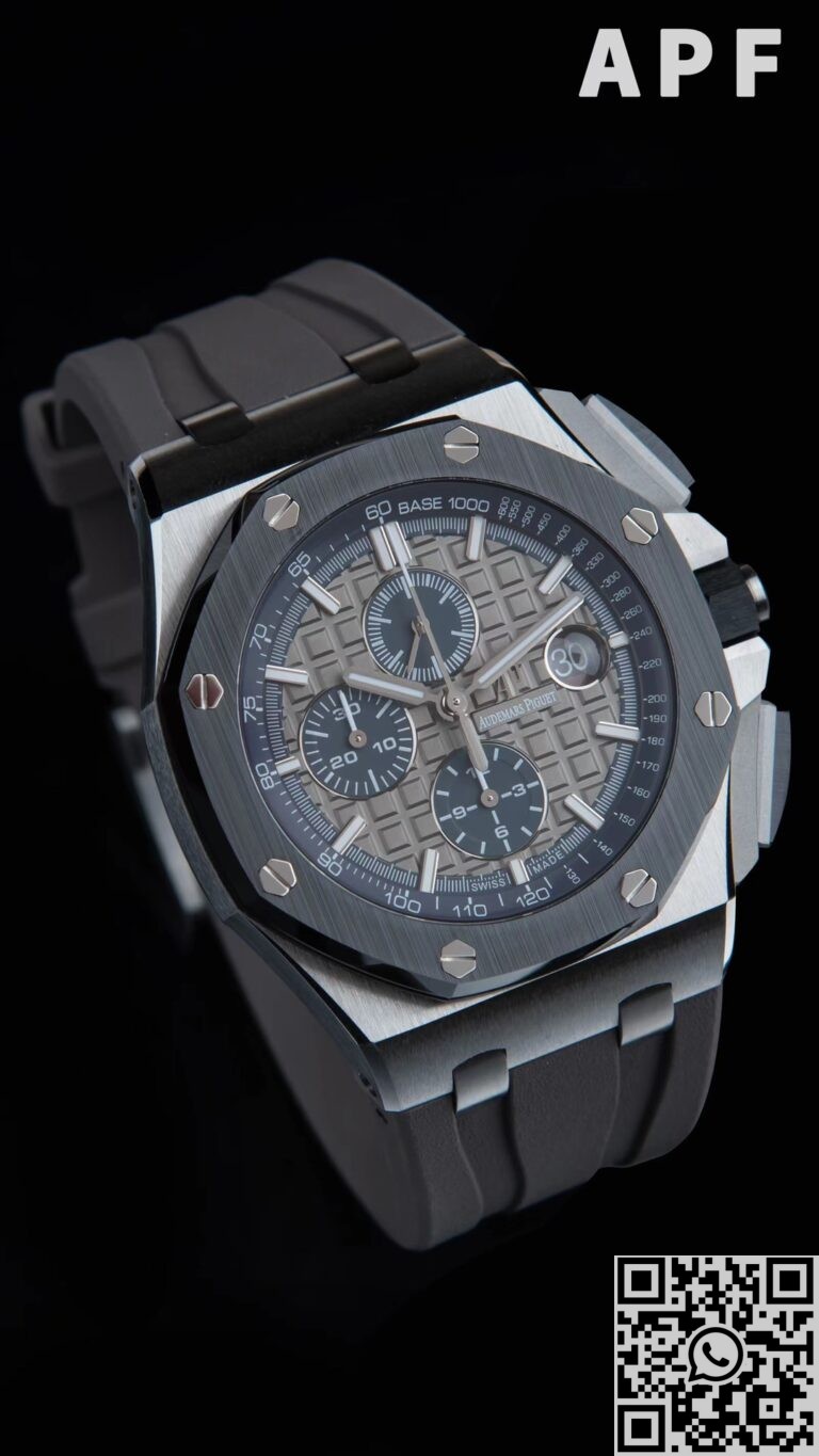 APF Factory Fake AP Royal Oak Offshore 26400IO.OO.A004CA.02 Gray Panda Plate Watch