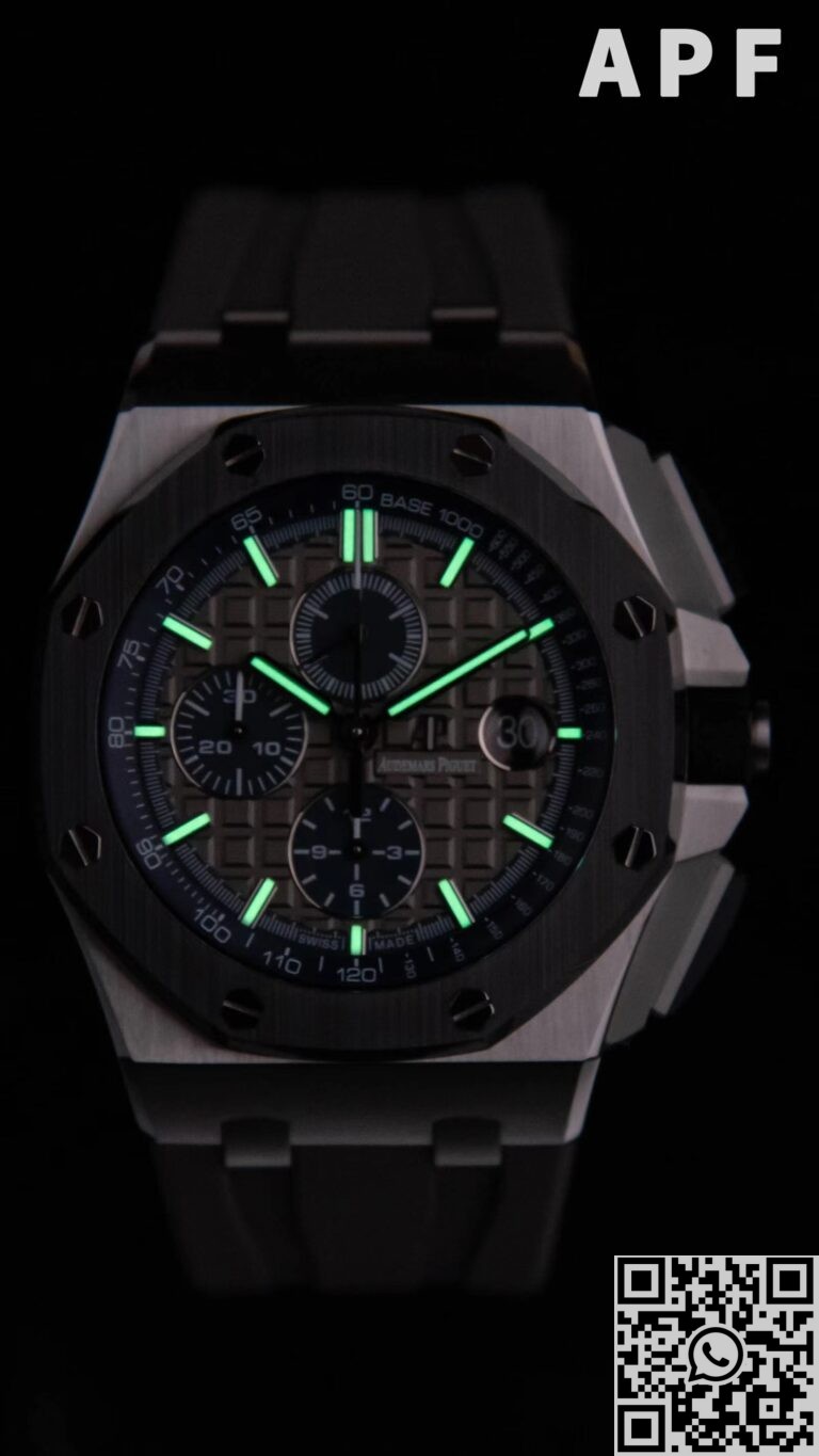 APF Factory Fake AP Royal Oak Offshore 26400IO.OO.A004CA.02 Gray Panda Plate Watch