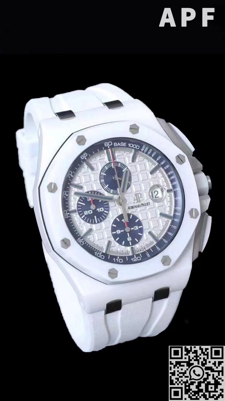 APF Factory Fake AP Royal Oak Offshore 26402CB.OO.A010CA.01 White Panda Plate Watches