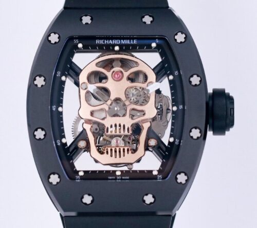 JB Factory Replica Richard Mille RM052 Rose Gold Skull Watch