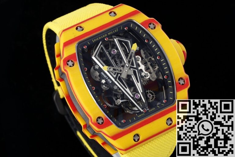 RM Factory Replica Richard Mille RM27-03 Tourbillon Yellow Nylon Strap