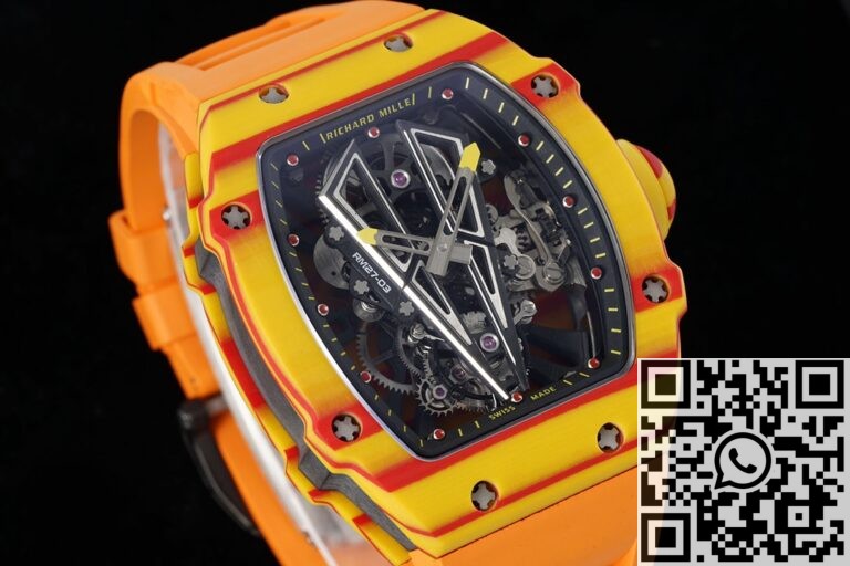 RM Factory Replica Richard Mille RM27-03 Tourbillon Orange Rubber Strap Watch