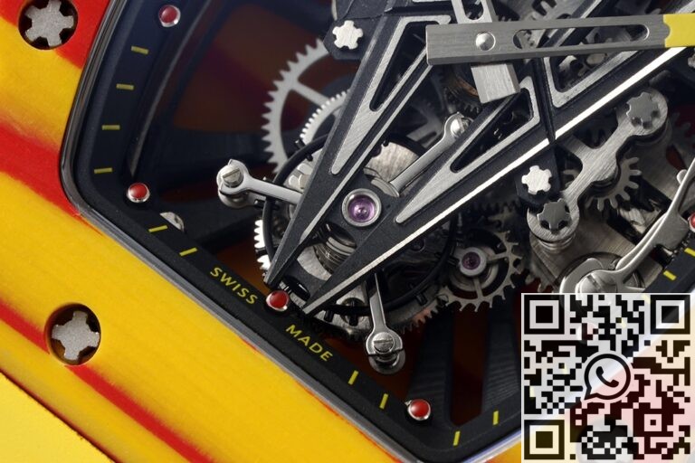 RM Factory Fake Richard Mille RM27-03 Tourbillon Yellow Rubber Strap Watch