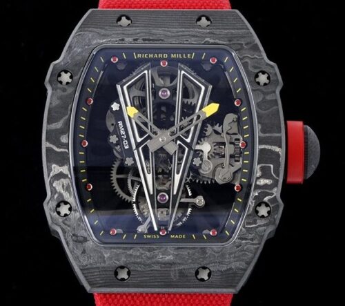 RM Factory Fake Richard Mille RM27-03 Tourbillon Red Nylon Strap Watch