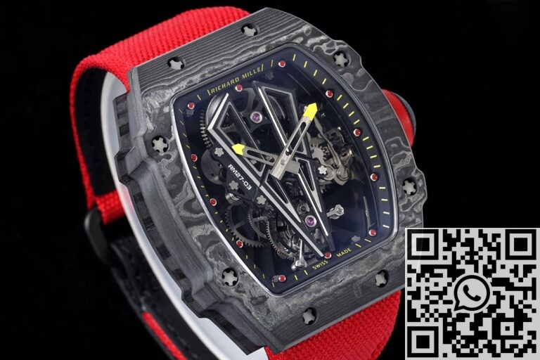 RM Factory Fake Richard Mille RM27-03 Tourbillon Red Nylon Strap Watch