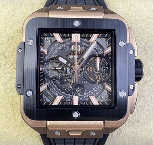 BBF Factory Replica Hublot Square Bang Unico 821.OM.0180.RX Gold Case