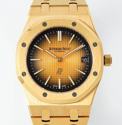 Replica AP Royal Oak IP Factory 16202 Smoked Gold Watch