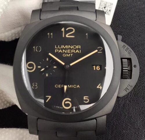 VS Factory Panerai Luminor GMT PAM438 Black Ceramic Size 44mm