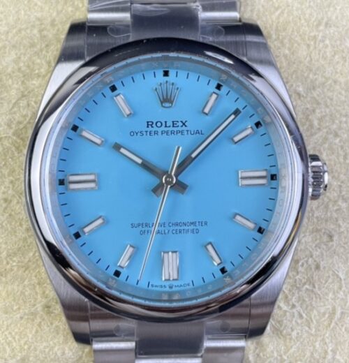 Clean Factory Rolex Oyster Perpetual M126000-0006 Tiffany Blue Dial Size 36mm