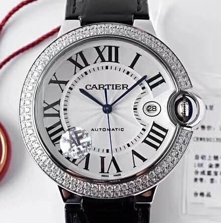 Cartier Ballon Bleu Diamond AF Factory Silver Dial Size 42mm