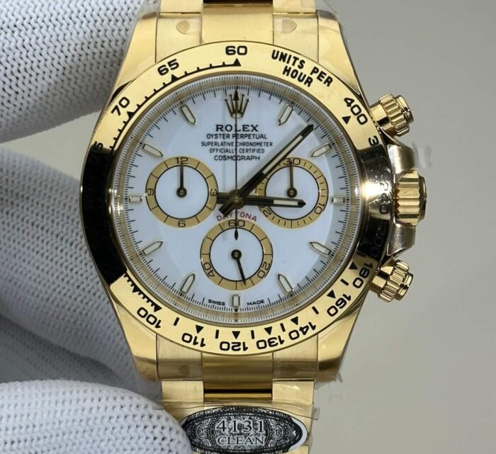 Clean Factory New All-Gold Fake Watches Rolex Daytona M126508-0001