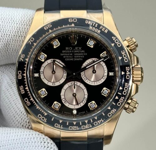 Clean Factory's New Rose Gold Fake Rolex Daytona M126515LN-0004 with Diamond Scale