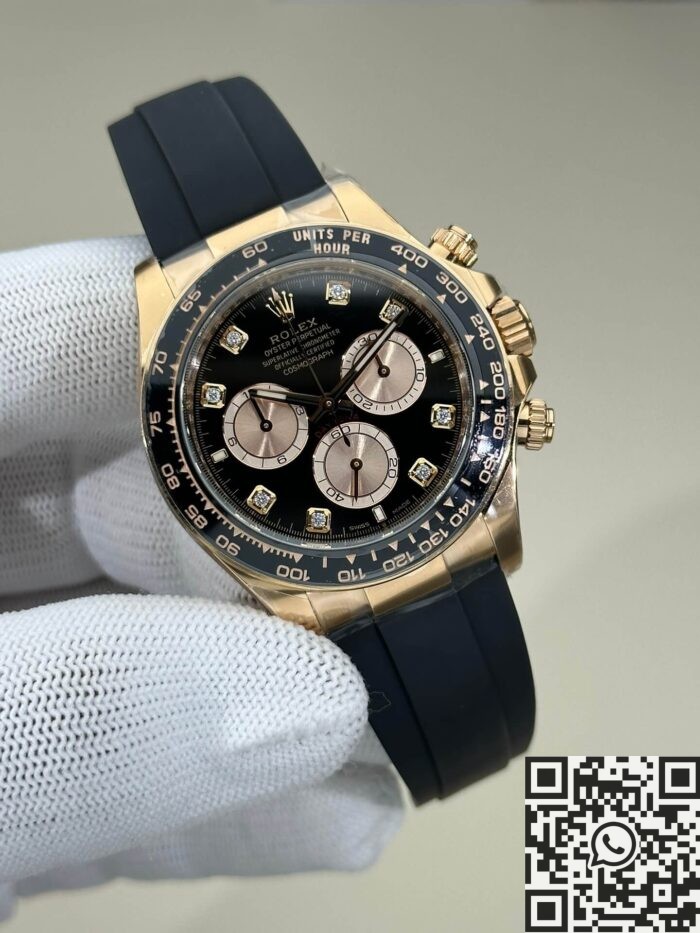 Clean Factory's New Rose Gold Fake Rolex Daytona M126515LN-0004 with Diamond Scale