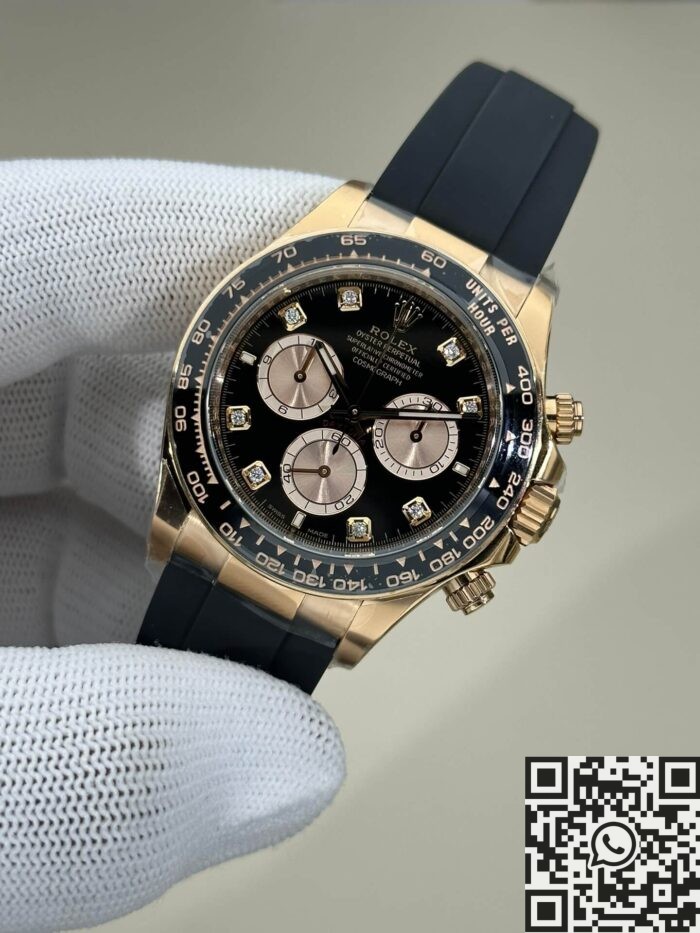 Clean Factory's New Rose Gold Fake Rolex Daytona M126515LN-0004 with Diamond Scale