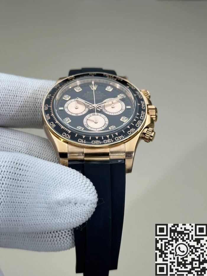 Clean Factory's New Rose Gold Fake Rolex Daytona M126515LN-0004 with Diamond Scale